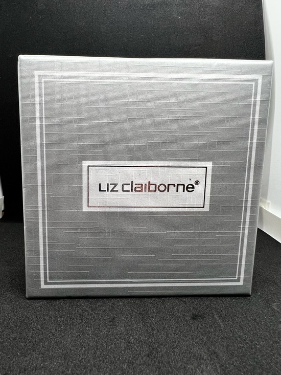 VTG Liz Claiborne Black Statement Necklace & Earrings Set Gunmetal Crystal - Picture 8 of 8